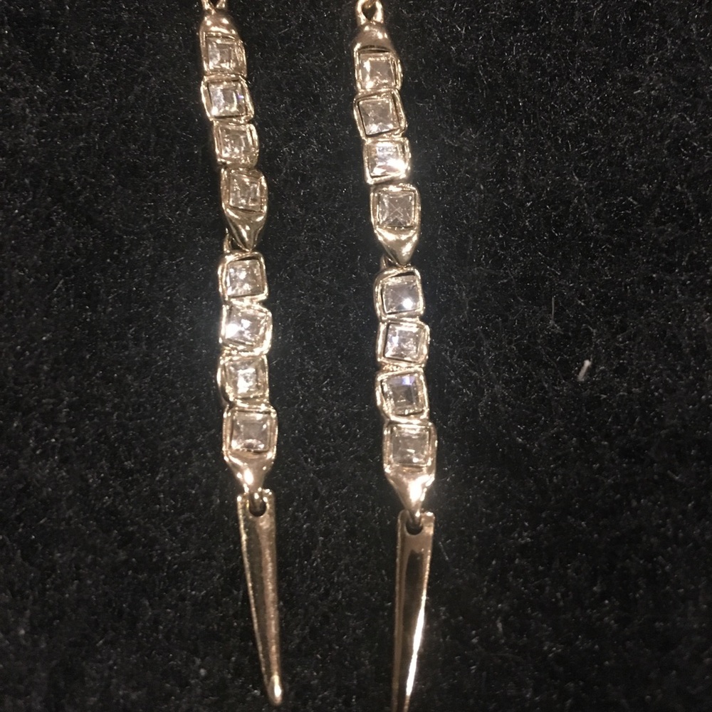 Firm! Melinda Maria linear crystal earrings